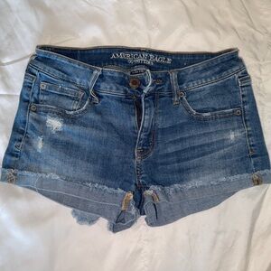American Eagle Outfitters Distressed Blue Jean Shorts